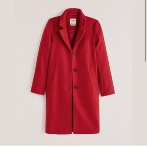 NWOT Abercrombie Red Dad Coat